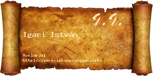 Igari István névjegykártya